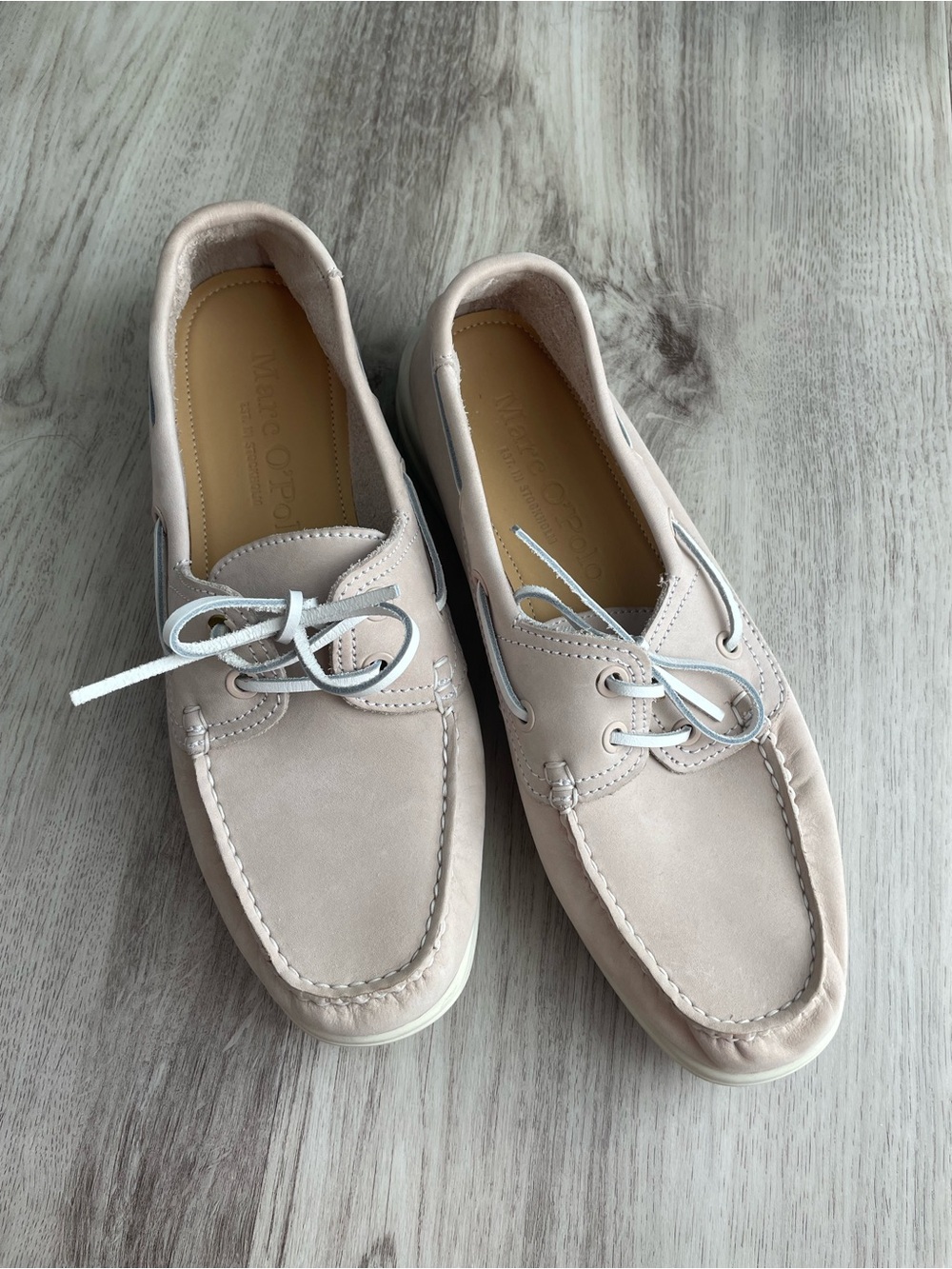 Marc O’Polo Light Pink Leather Boat Shoes - 41